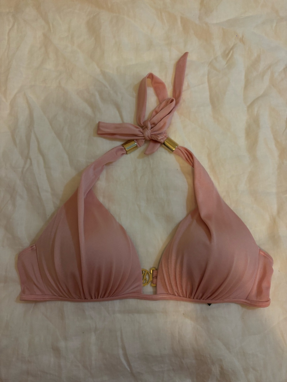 Vintage Victoria’s Secret pink halter style bikini top Medium